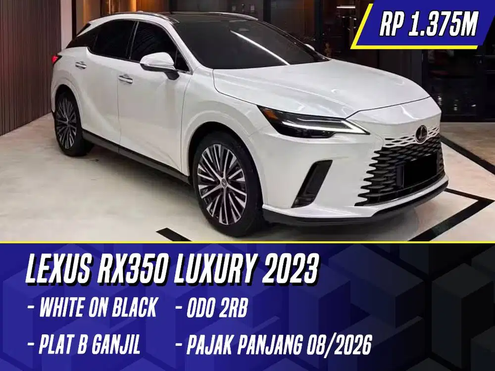 Lexus RX350 Luxury 2023 White on Black Putih RX 350 Bensin