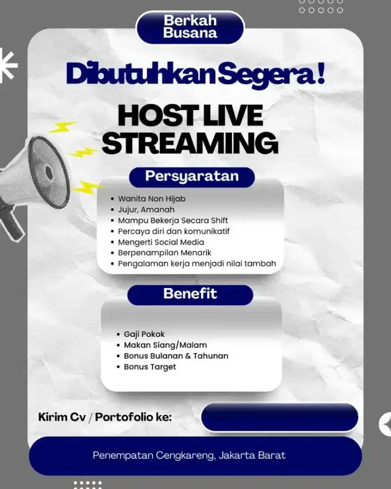 Host Live Streaming Fashion Wanita Non Hijab