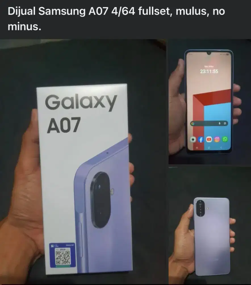 Samsung A07 4/64 Fullset Like New