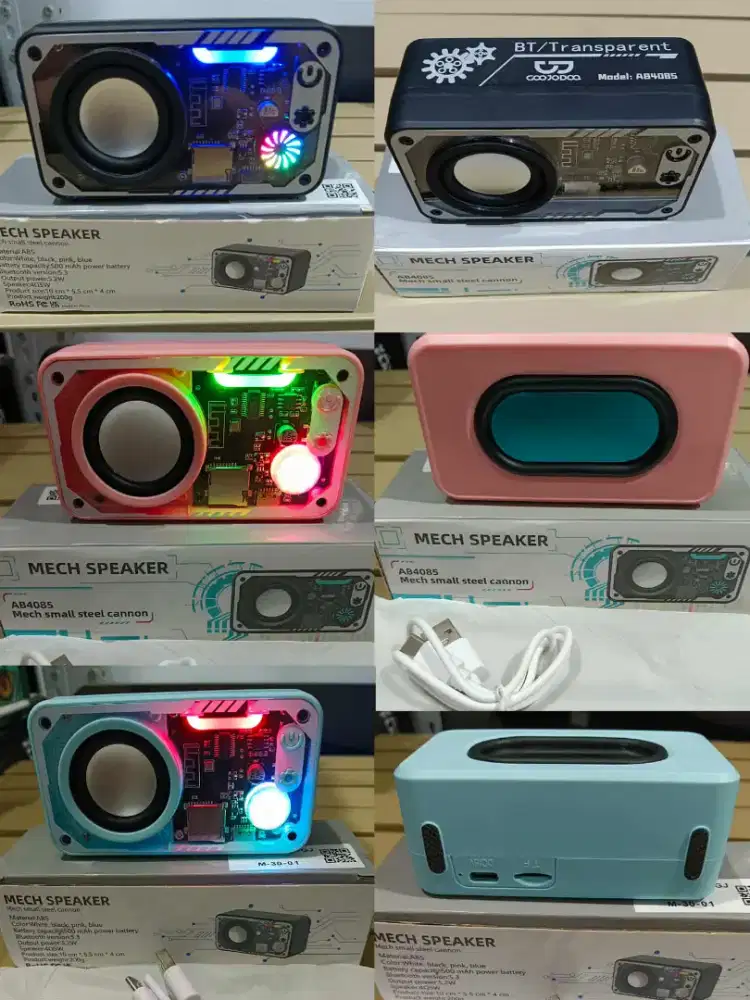 PROMO 80rb BARU-Dijual Speaker Bluetooth Mini RGB LED Transparan