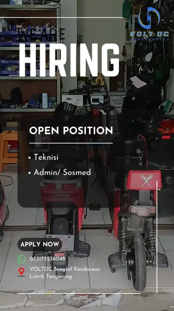 Lowongan teknisi & admin
