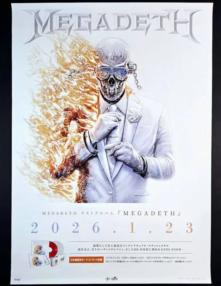 Poster promo official Megadeth Self titled 2026 A2 size