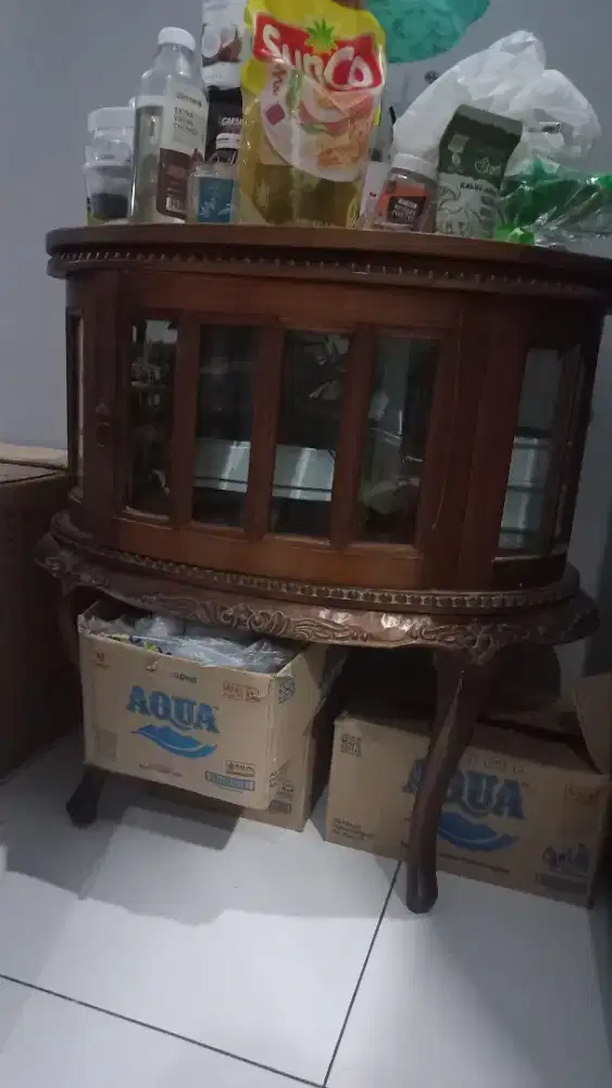 Meja teh kayu jati ukuran besar