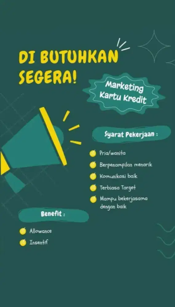 Lowongan Marketing Kartu Kredit