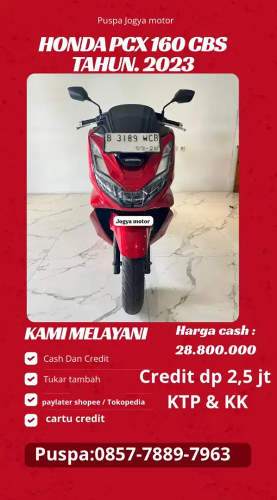(P) honda PCX 160 cbs tahun 2023