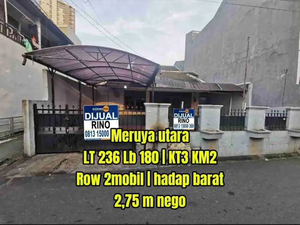 Lokasi emas! Murah! Belakang mitra 10! Rumah hitung tanah meruya utara  jakarta barat