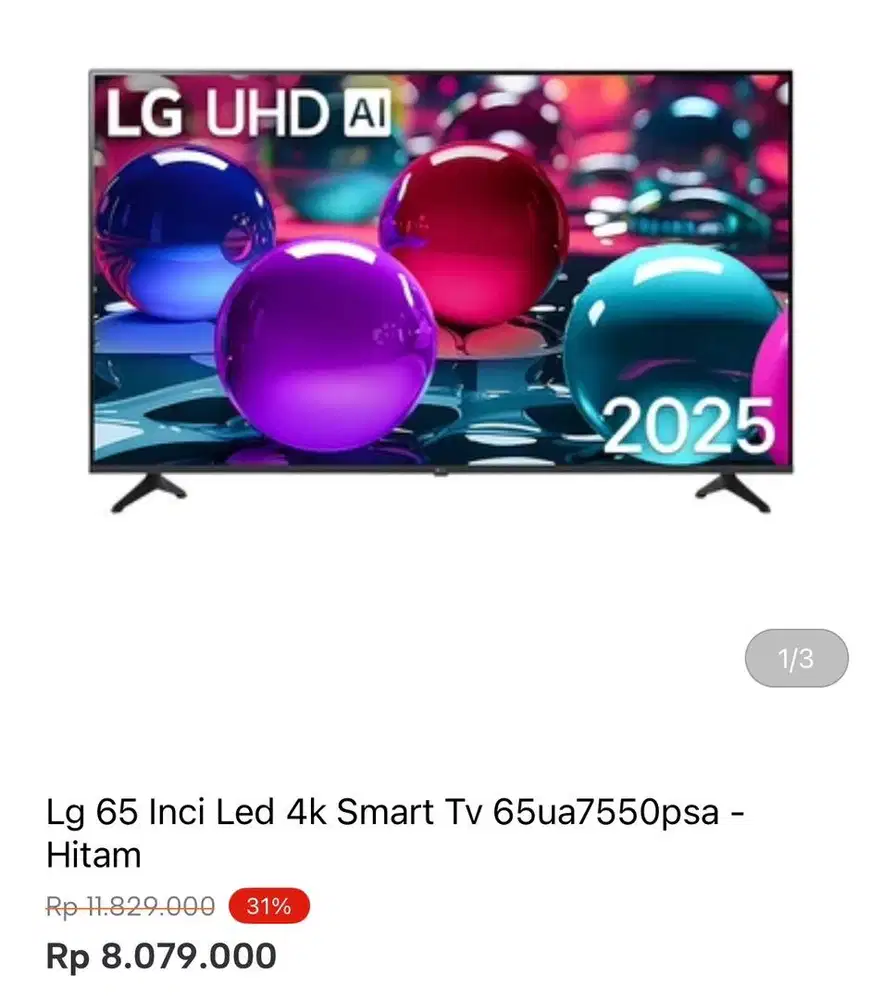 LG SMART TV 4k 65 inci