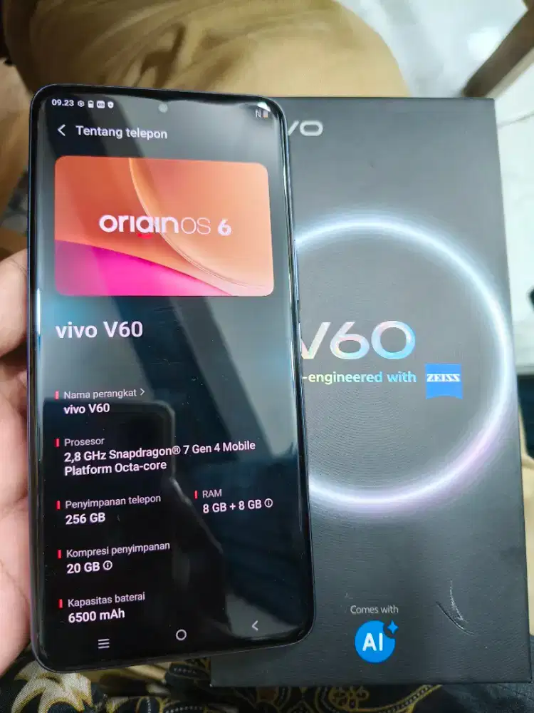 Vivo V60 8+8/256 5G Zeiss like new msih grnsi pjng lngkp ORI BS TT