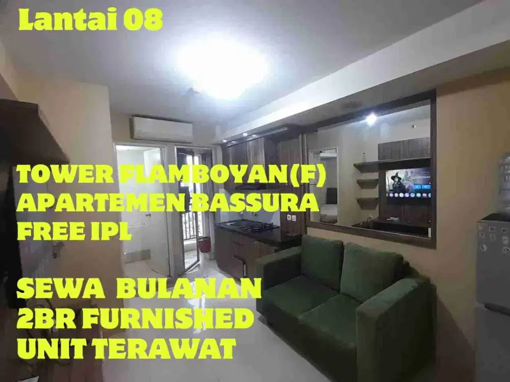 SEWA BULANAN 2BR FURNISHED TOWER F APARTEMEN BASSURA CITY