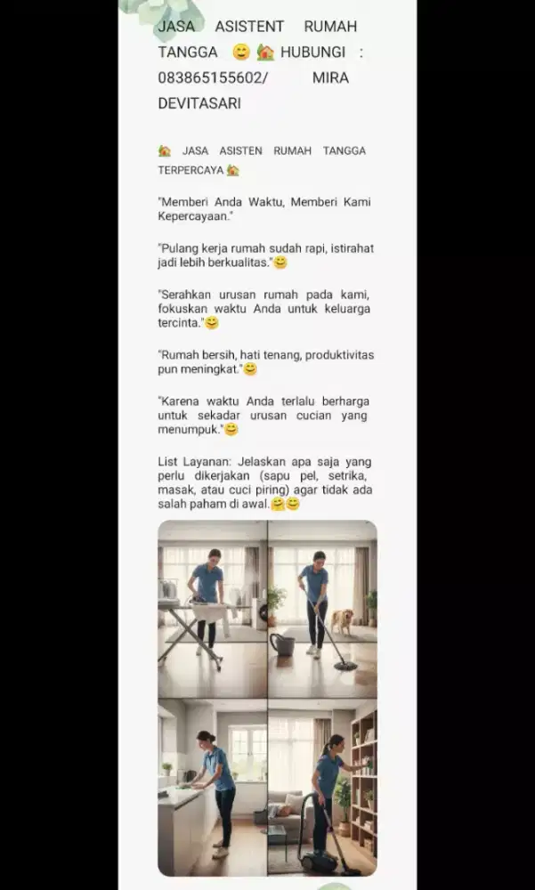 Cari loker art (asisten rumah tangga)