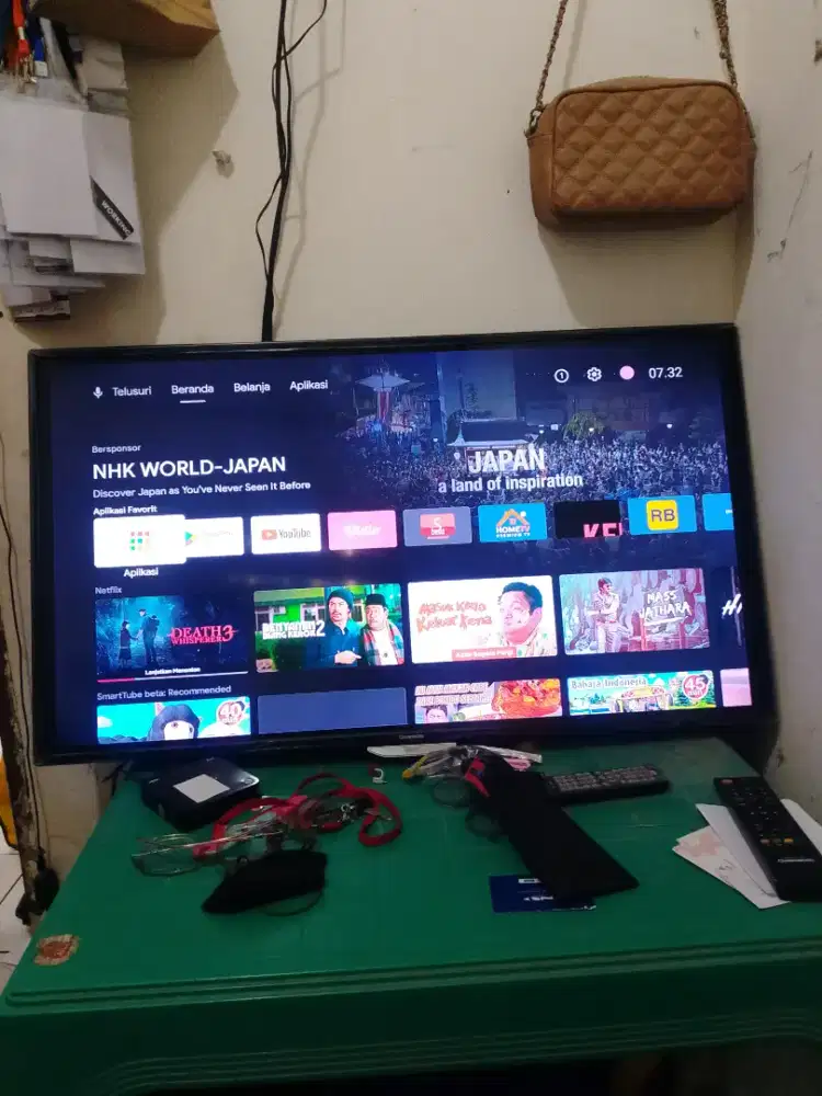 BU led tv changhong tipe 40d1200 sudah android masih bagus bisa dicek