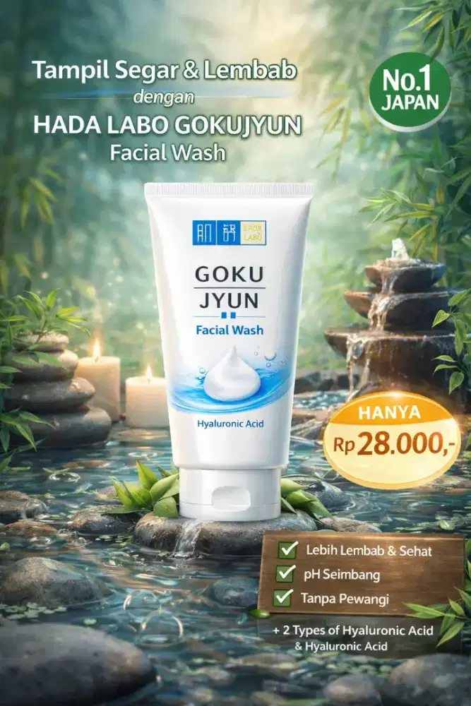 Hadalabo Gokujyun Facial Wash 100g – Facial Wash Harian