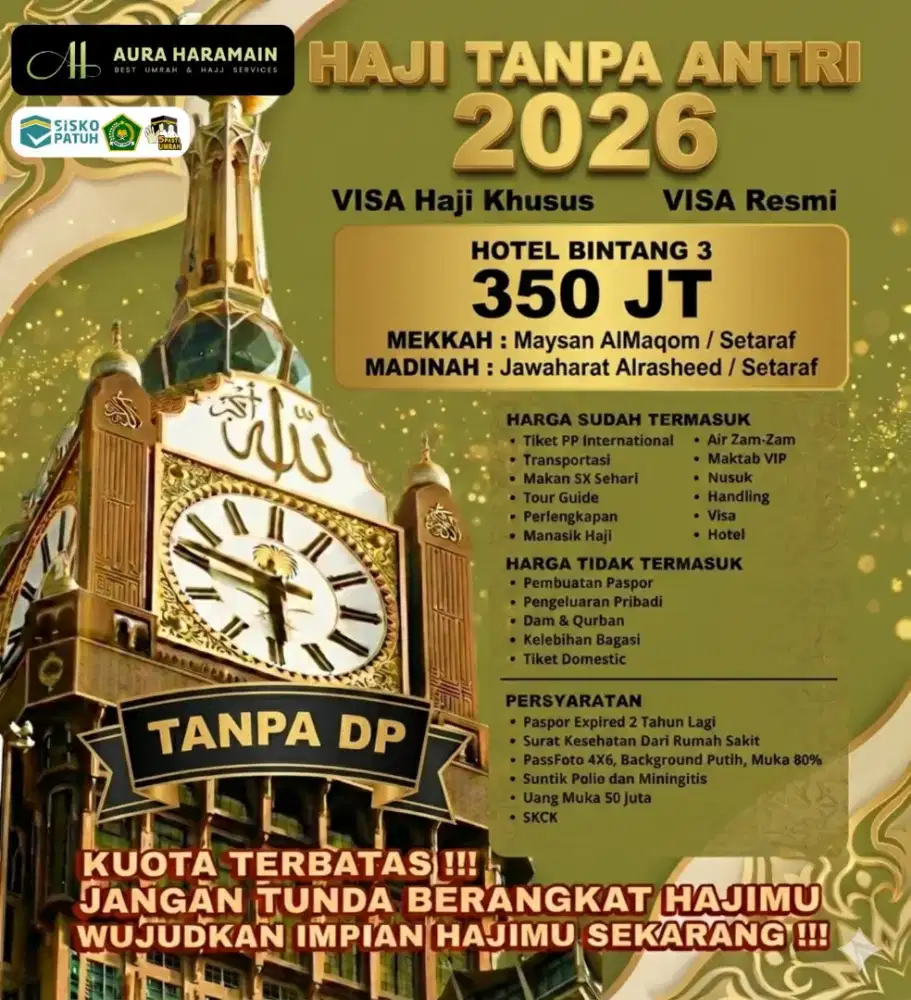 Berangkat haji tahun ini tanpa antri tanpa dp