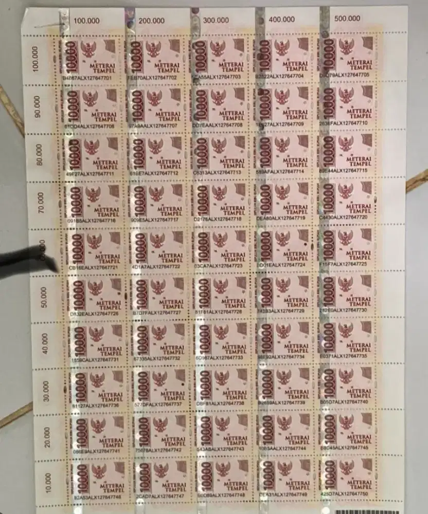 Materai 10.000 asli
