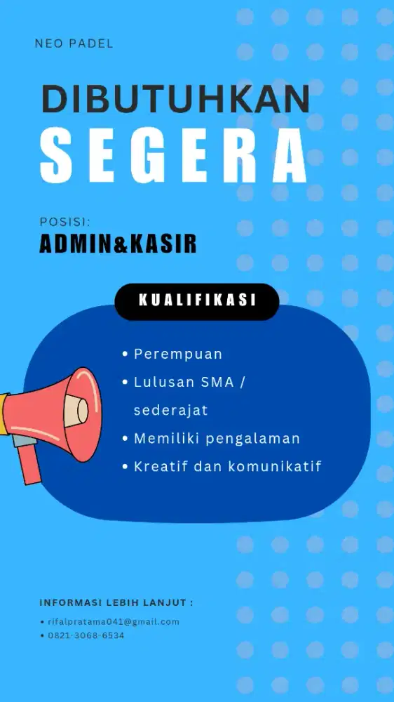 lowongan admin&kasir
