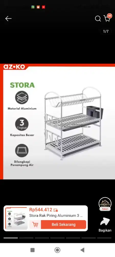 Rak piring alumunium tebal