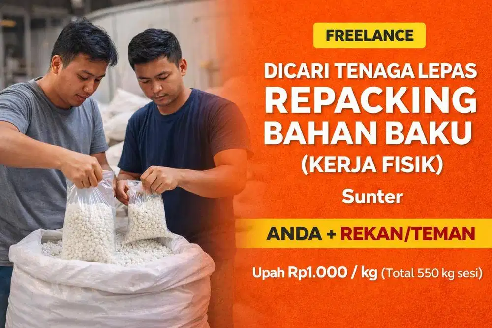 Tenaga Lepas Pengecer Bahan Baku (Kerja Fisik) – Sunter