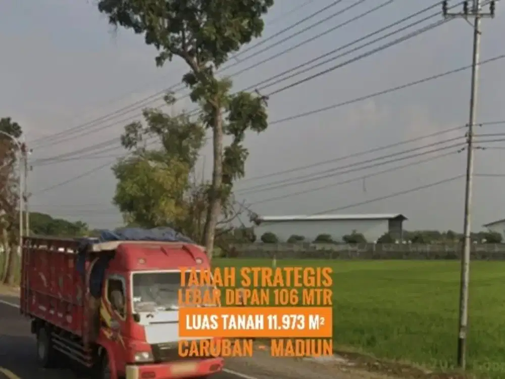(N) Dijual Tanah Zona Industri LD 106 mtr, dekat Gerbang TOL Caruban MADIUN, Strategis