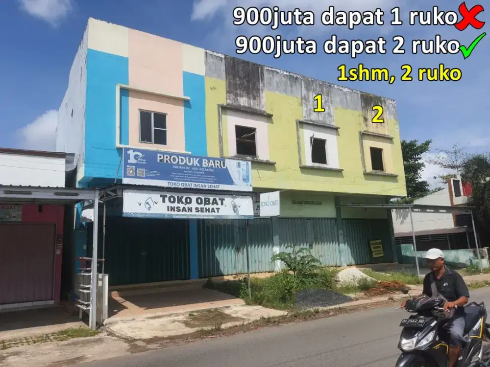 900juta dapat 2unit ruko 2 lantai di jl.bina satria loktabat utara