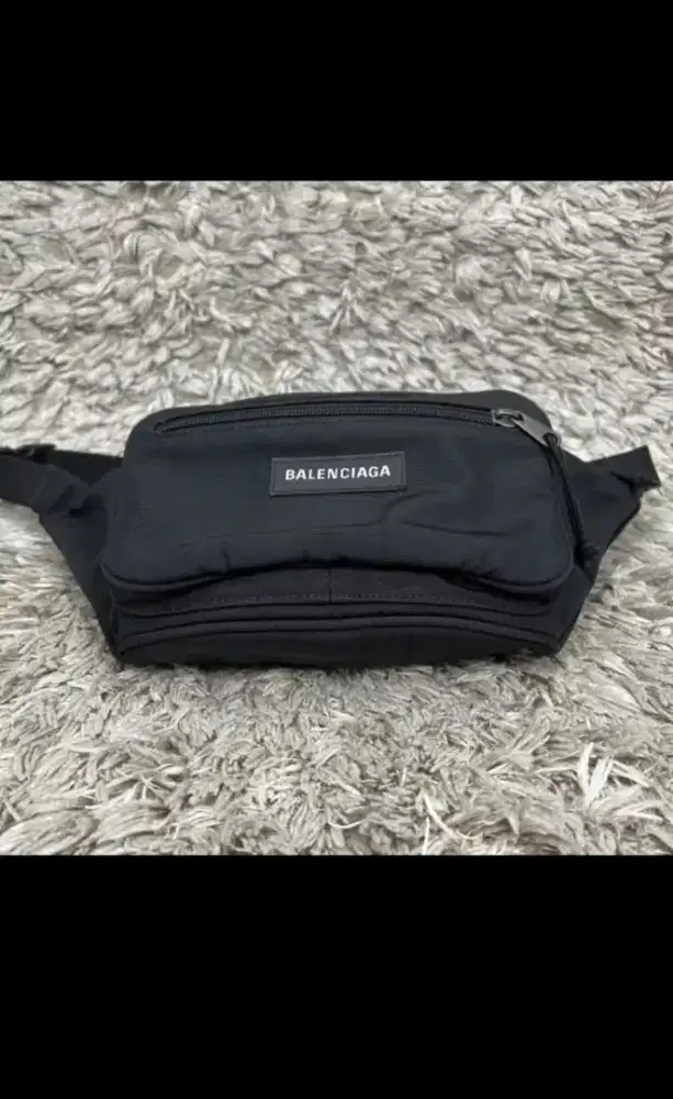 Balenciaga Belt Waist Bag Black Nylon Original
