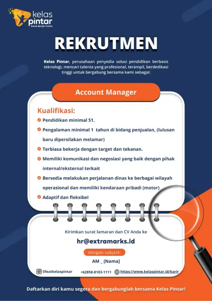 Dibutuhkan segera Account Manager Gunung Kidul