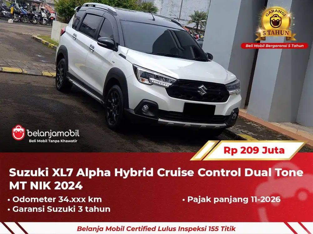 [ GARANSI 3TH ] Suzuki XL7 XL 7 Alpha Hybrid Dual Tone 2024 2025