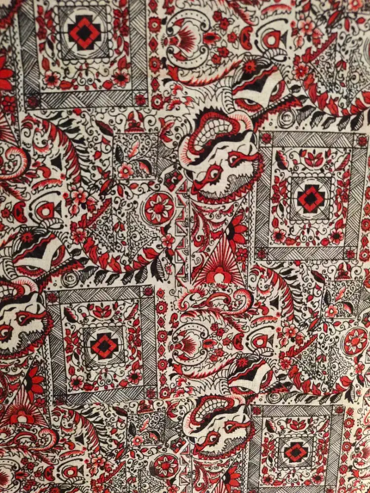 (WAJIB Transaksi Offline) Kain Katun Tenun Tangan KALAMKARI