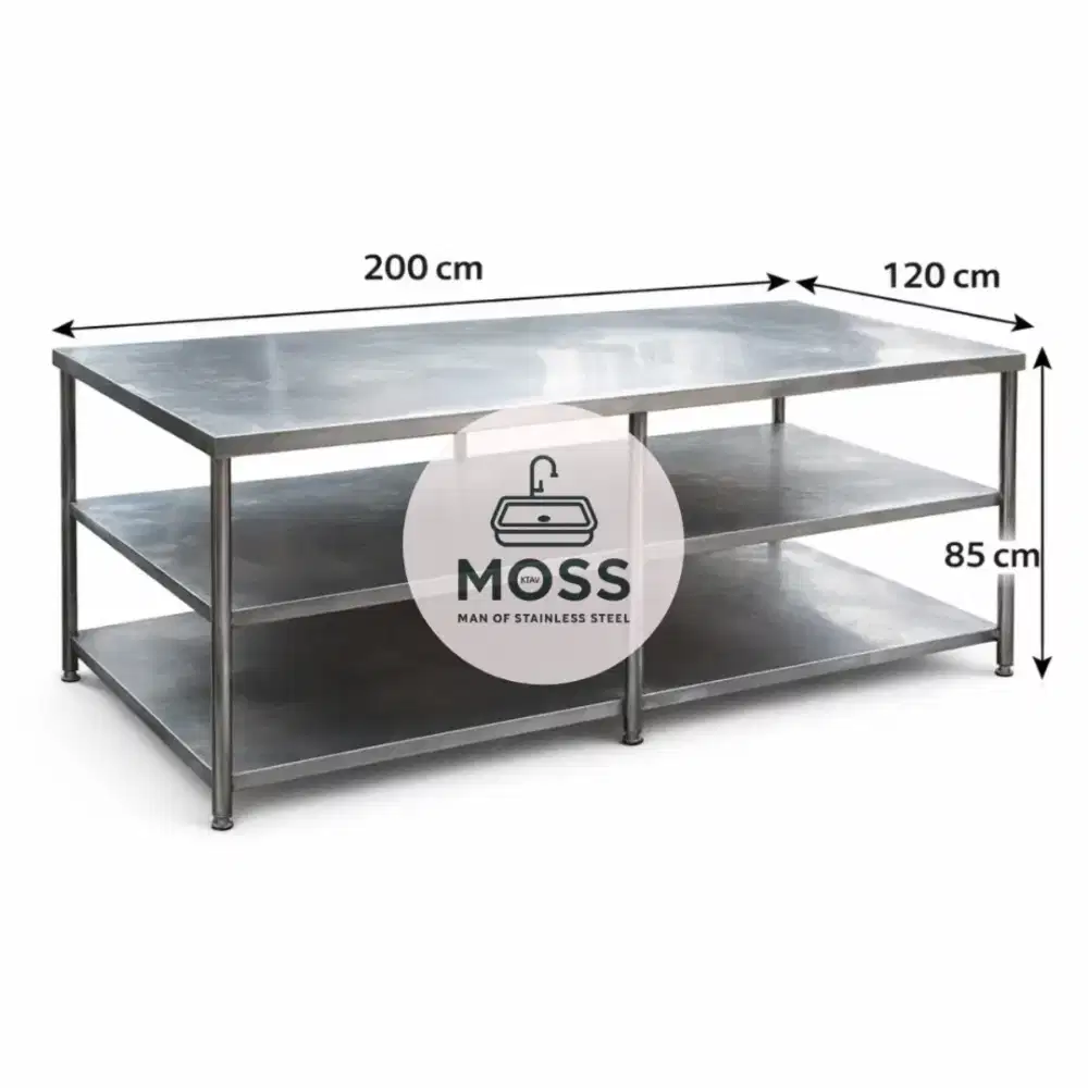 Meja Stainless 3 Susun | Meja Dapur Prepare Jumbo
