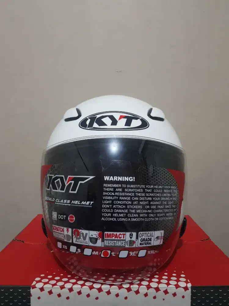 Helm KYT DJ Maxi R Solid White Size L
