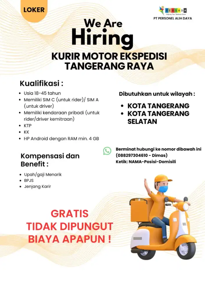 Lowongan kerja Driver dan Rider