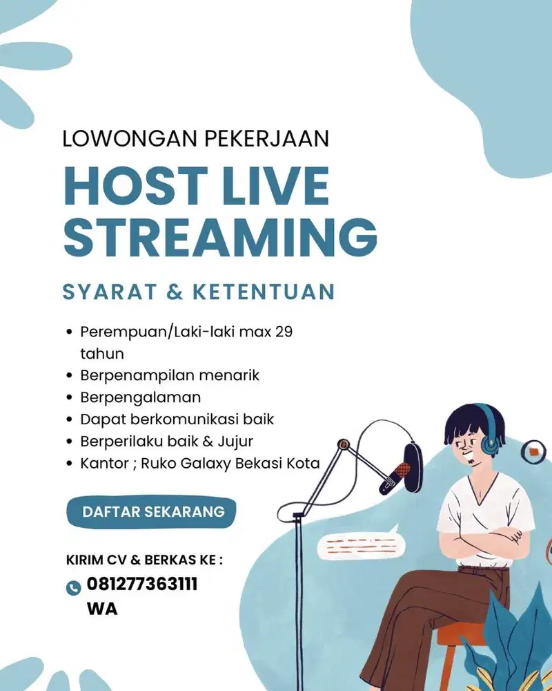 LOWONGAN HOST LIVE
