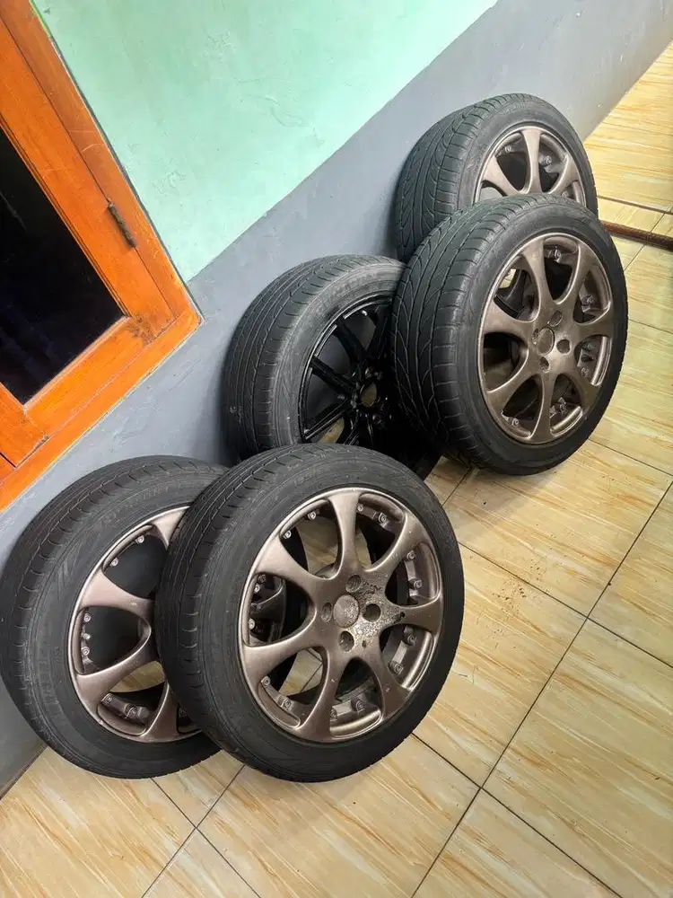 NEGO Velg R16 + Ban 195/50 Pcd 4x100 ET 40 dan 42 5pcs