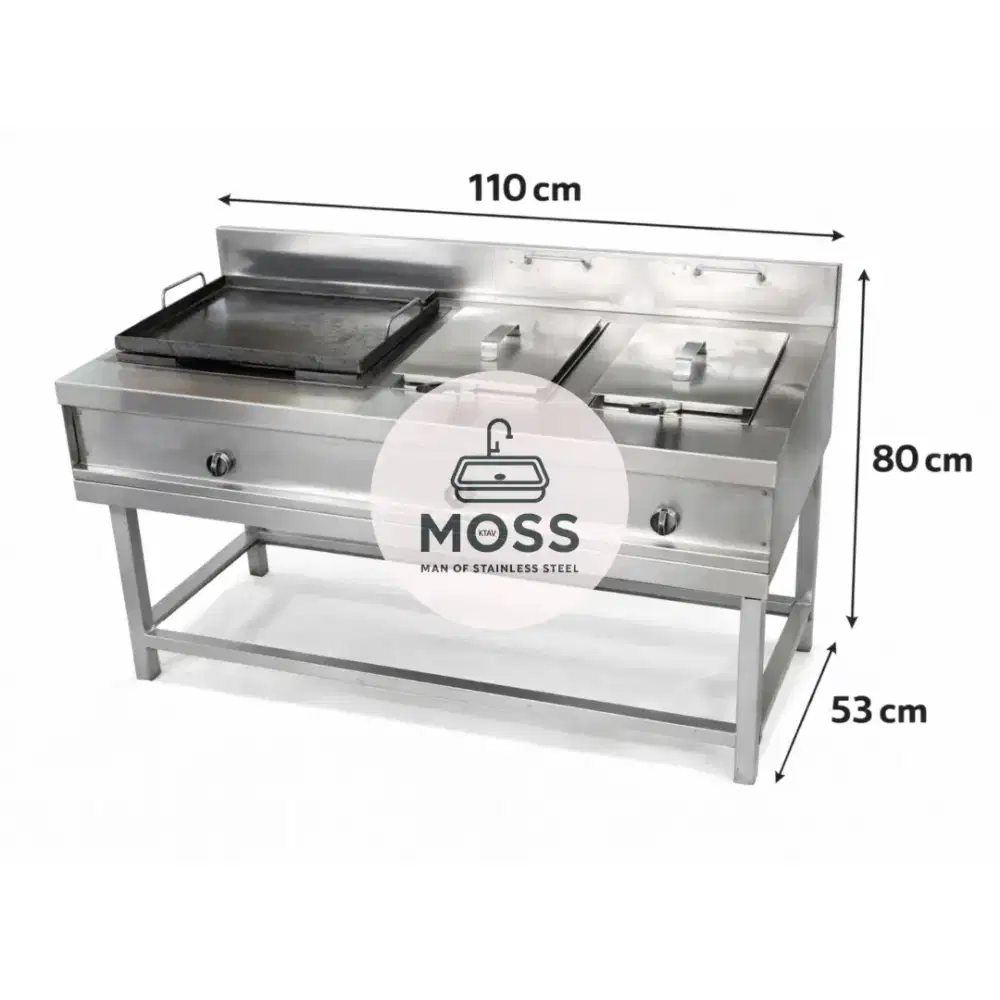 Kompor Grill Tepanyaki dengan Deep Fryer