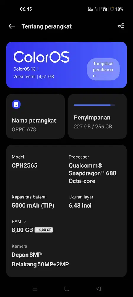 Dijual OppoA78 Fullset