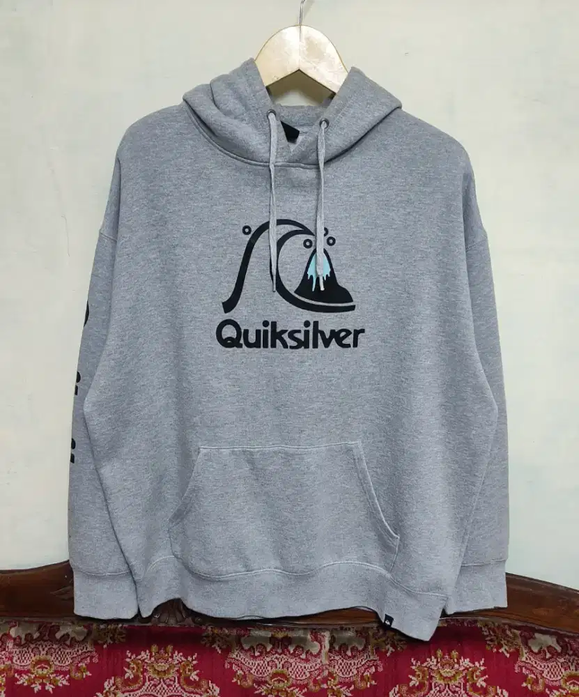 Hoodie Quiksilver Spellout Surfing Original Pullover Oversized L-XL