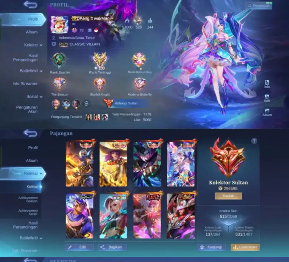 Dijual Akun Ml Gamers