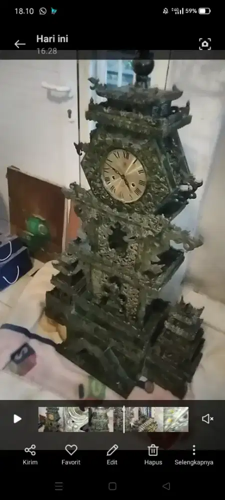 Palatial Vintage Chinese Jade 555 Shanghai Clock