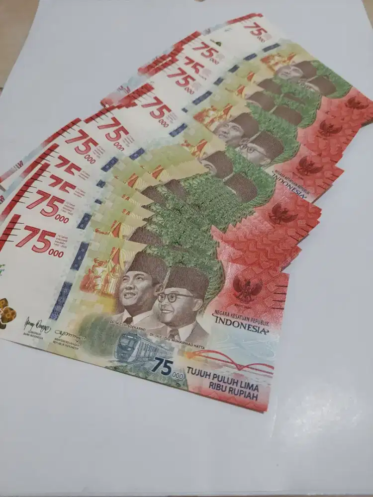 Uang 75ribu 75rb 75.000 baru 75000