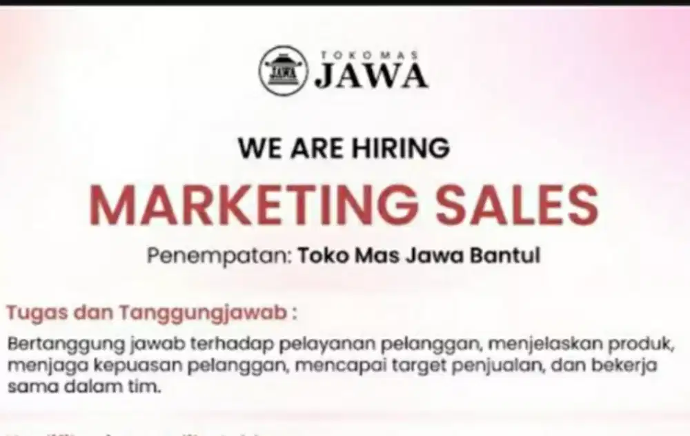Posisi Marketing/Sales