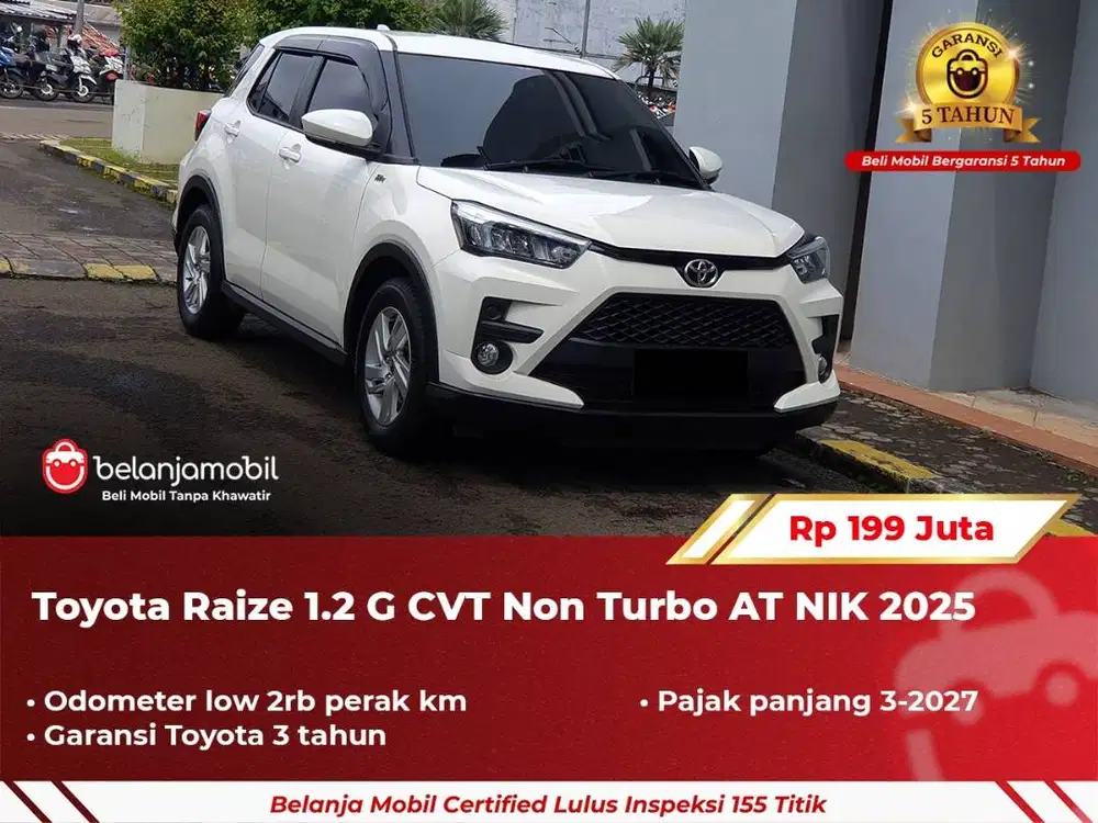 [ LOW KM 2RB ] Toyota Raize 1.2 G CVT Non Turbo AT 2025/2026