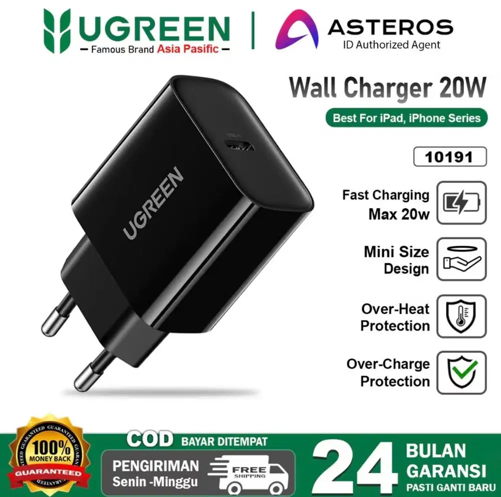 KEPALA CHARGER UGREEN FAST CHARGING TYPE C 20W
