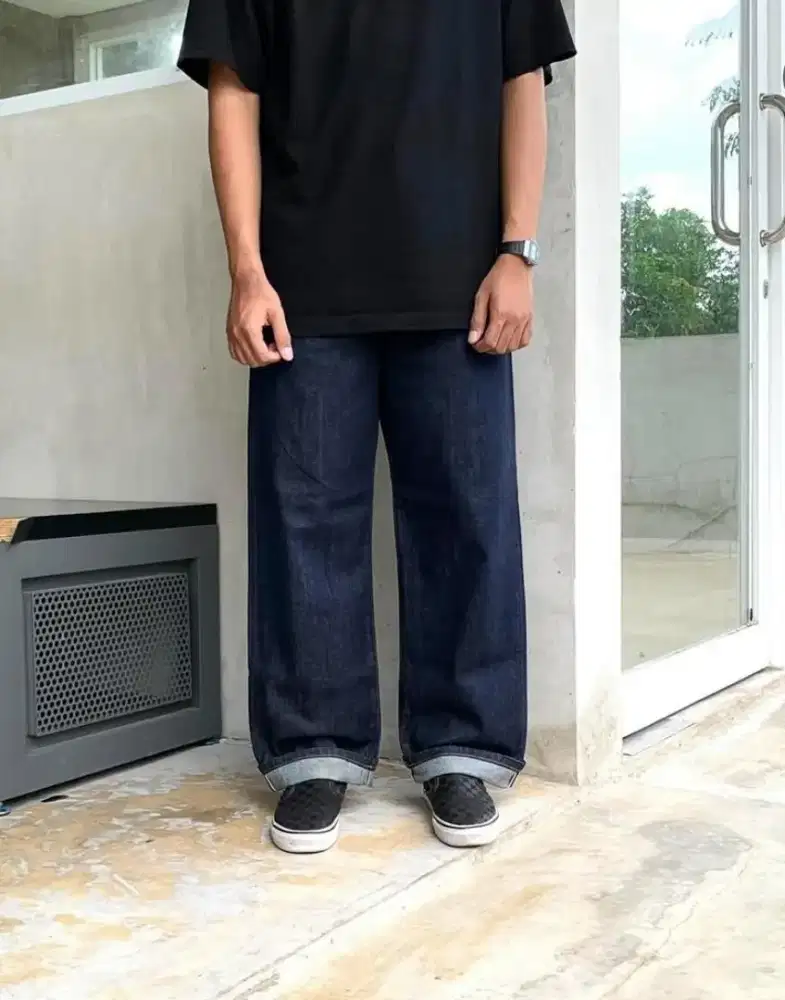 Celana Jeans Beslow Blue Indigo Selvedge Redline Like Uniqlo Wide