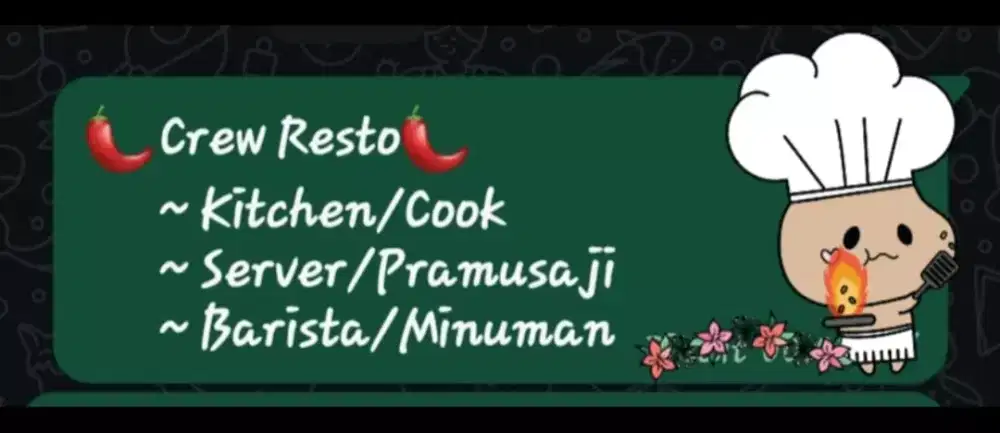 Crew Resto_Kitchen_Kasir_Server