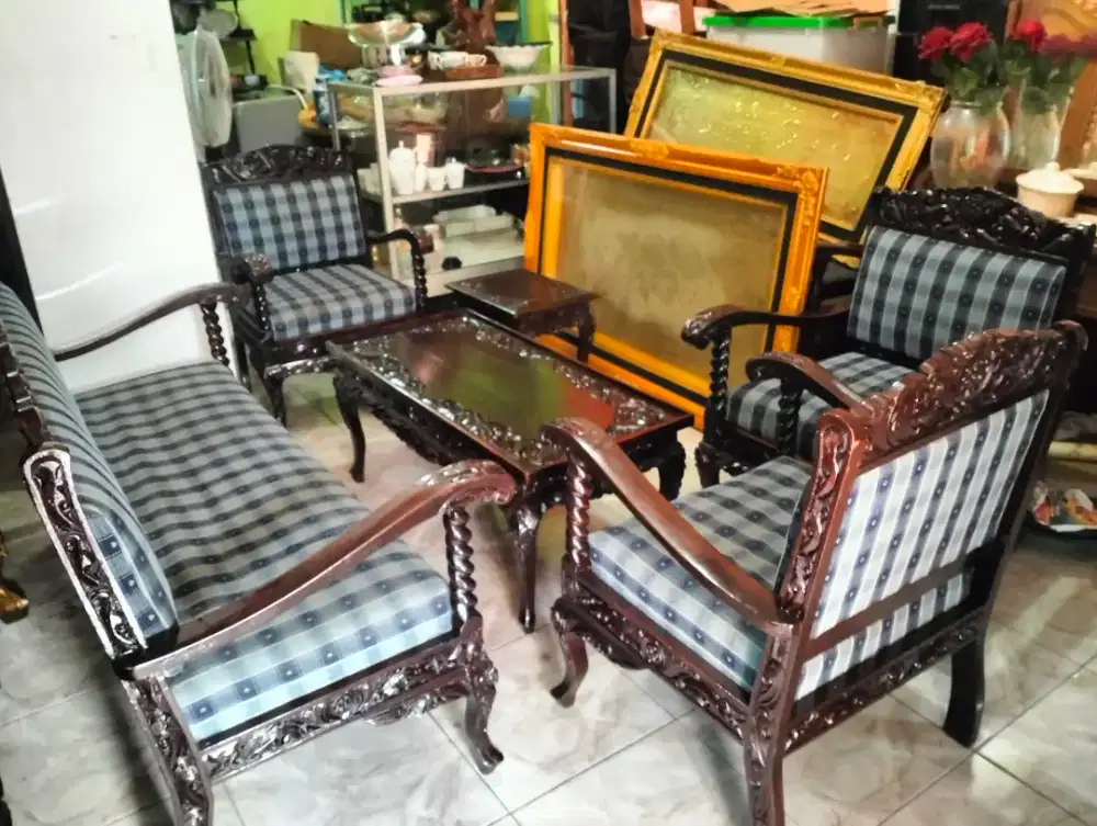 Kursi tamu jadul jati tua