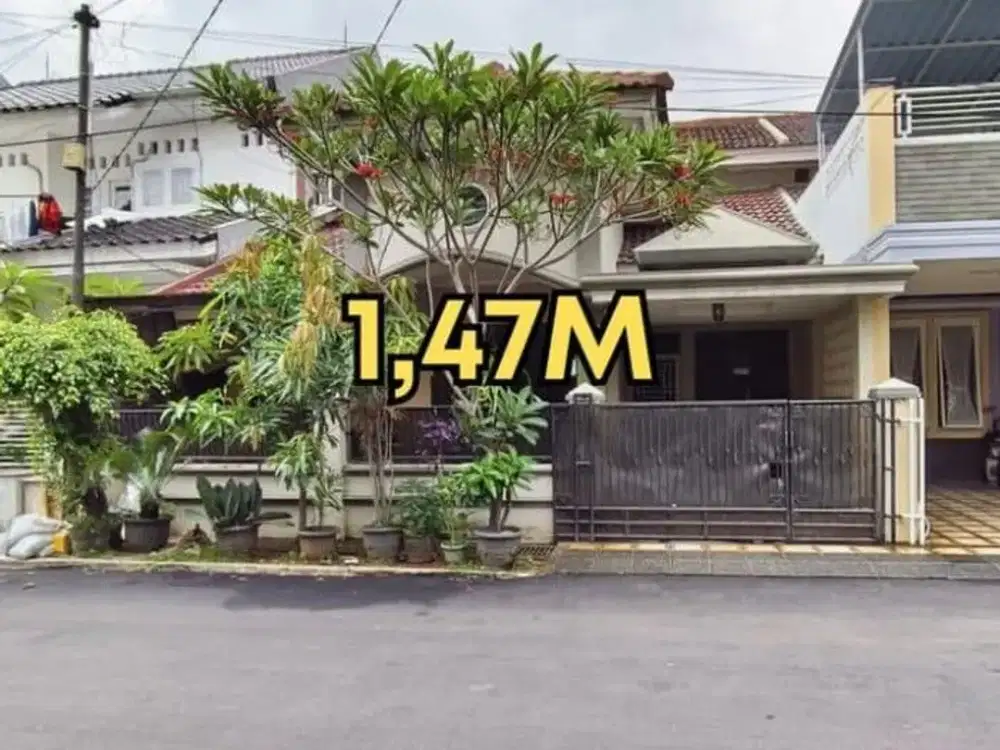 Rumah 2 lantai NO BANJIR  di jual 1,47 M dan disewa 57 jt/thn di Pekayon Jaya Bekasi