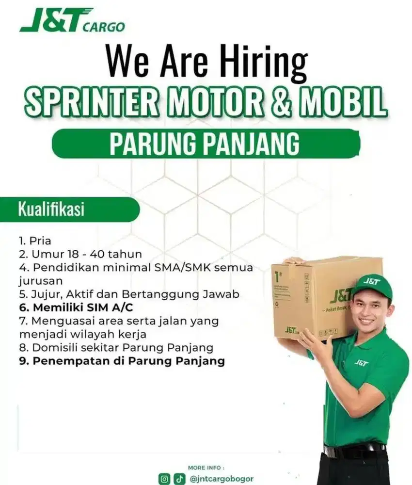 Kurir paket Jnt Cargo