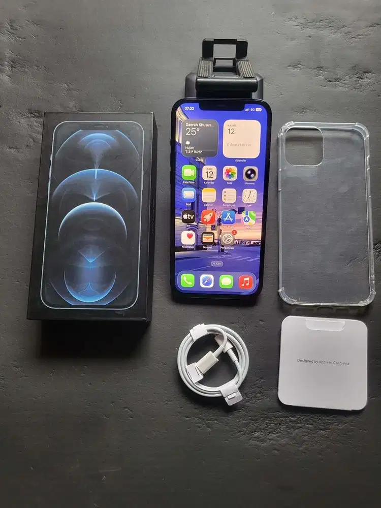 Iphone 12 pro max 128gb blue inter fullset mulus all operator no minus