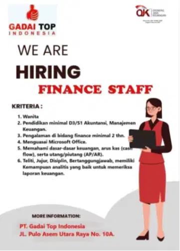 Lowongan Kerja Staff Finance
