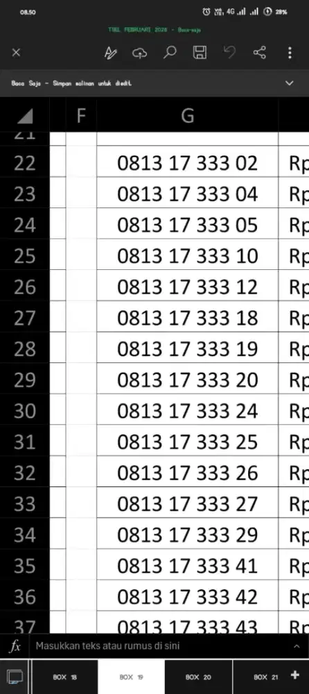 Nomor cantik Telkomsel