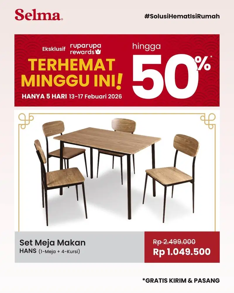 Meja makan set murah